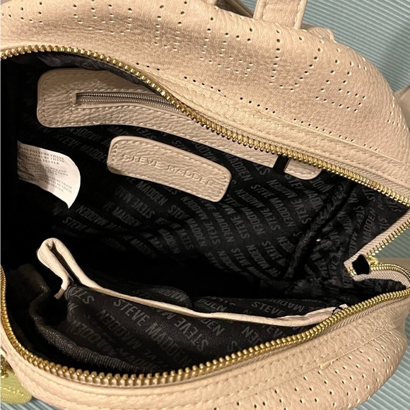 Cream Perforated Backpack - Picture 4 of 5